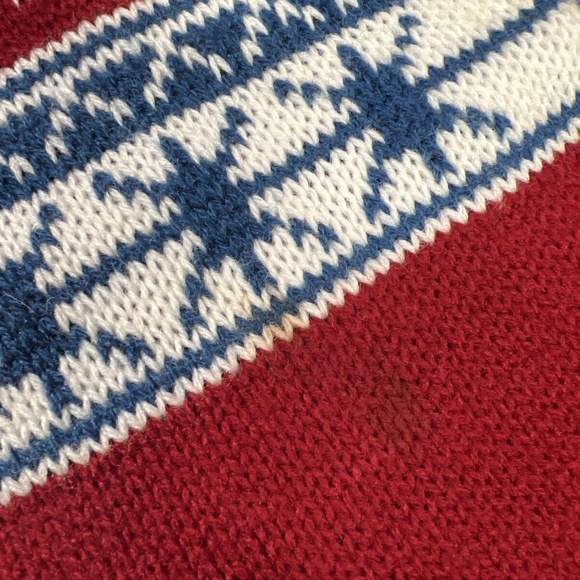 Two Red White Blue Christmas STOCKING Knitted Angels Joy Long Cute! - Picture 10 of 11